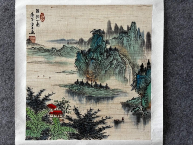 叶阿林麻布画