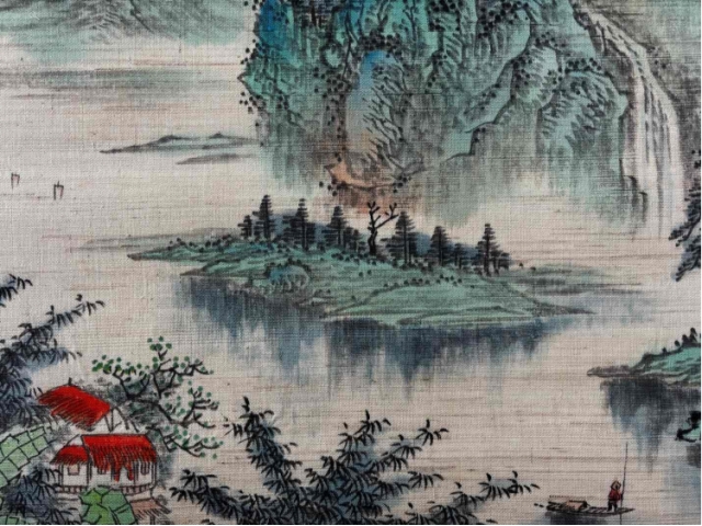 叶阿林麻布画