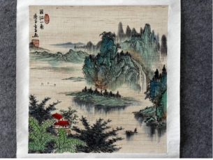 叶阿林麻布画