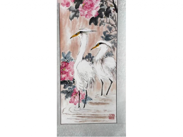 梅兰竹菊四条屏