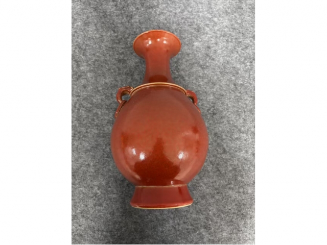 祭红釉双耳瓶‌-古