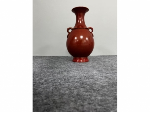 祭红釉双耳瓶‌-古