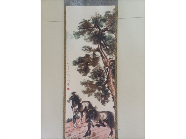 徐悲鸿奔马欲出四条屏