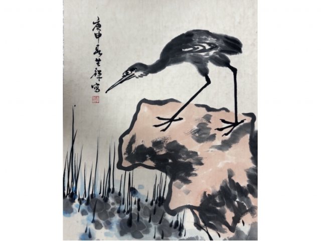 民间旧藏画-李苦禅