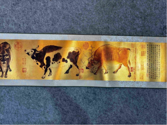 民间旧藏画-五牛图