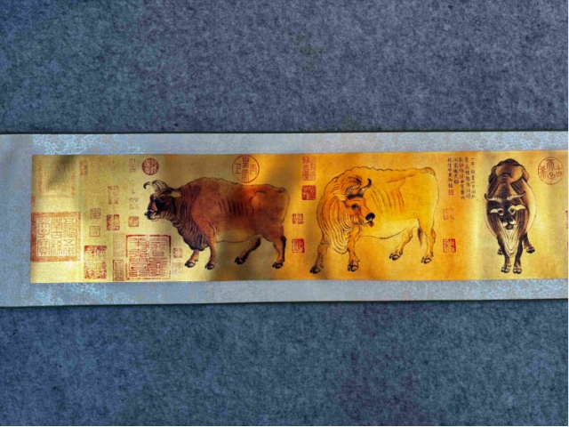 民间旧藏画-五牛图